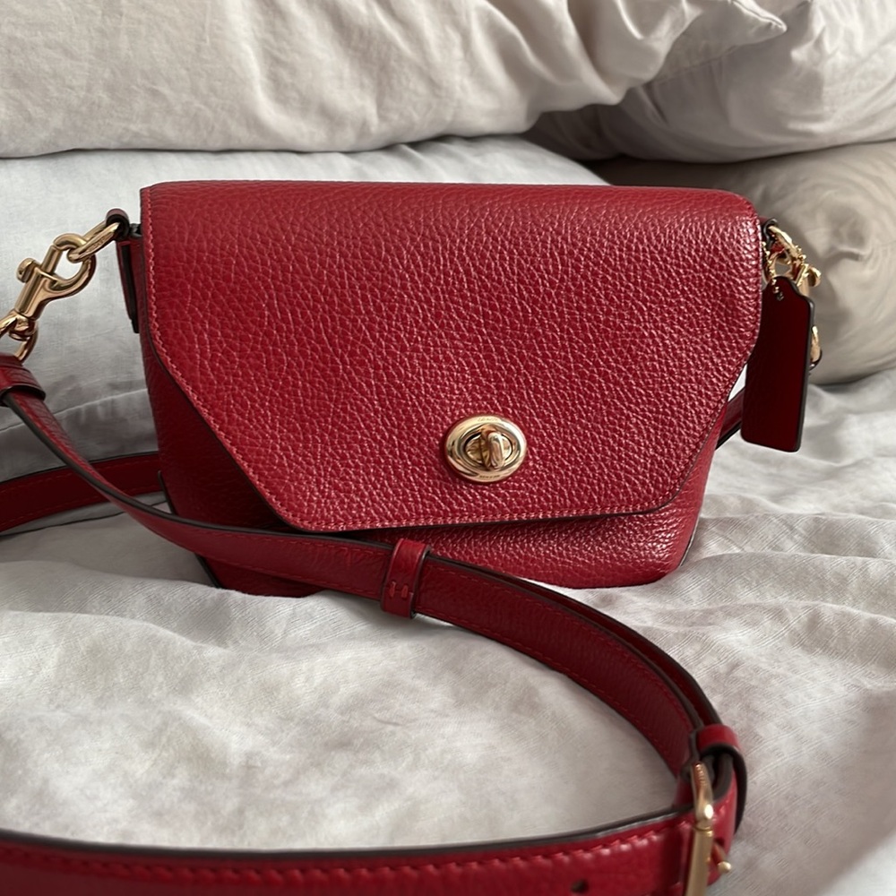 Coach Red turn lock crossbody bag